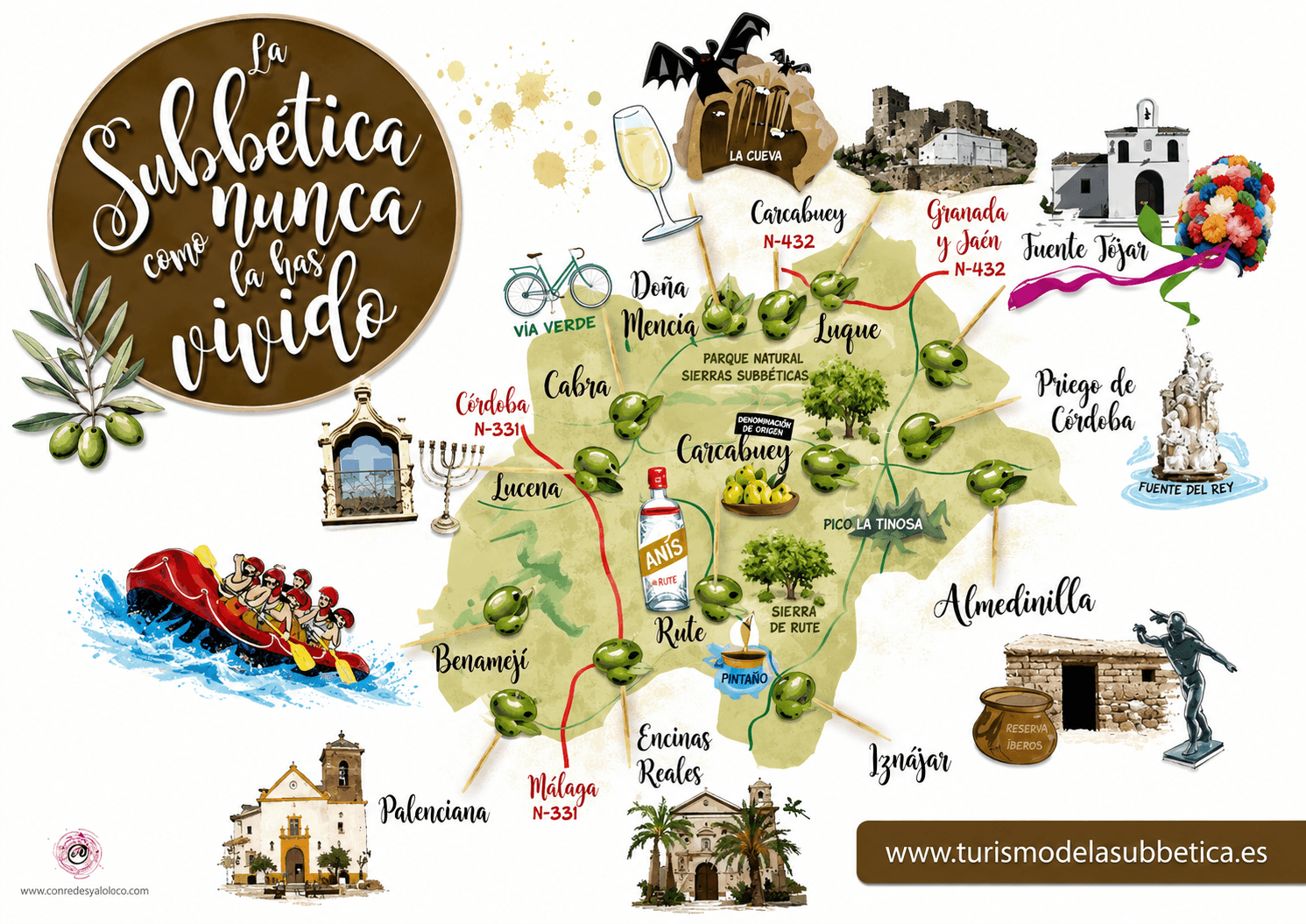 Mapa del entorno de Priego de Córdoba